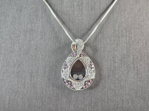 Womens Estate Sterling Silver Modernist Amethyst CZ Pendant Necklace 9.4g E7565