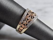 Load image into Gallery viewer, Womens Vintage Estate 14K Yellow White Gold Diamond Ring 4.4g E7567