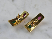 Load image into Gallery viewer, Womens 18k Gold Emerald Sapphire Necklace Bracelet Earring Set 61.1g E7569