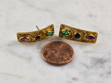 Load image into Gallery viewer, Womens 18k Gold Emerald Sapphire Necklace Bracelet Earring Set 61.1g E7569