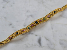 Load image into Gallery viewer, Womens 18k Gold Emerald Sapphire Necklace Bracelet Earring Set 61.1g E7569