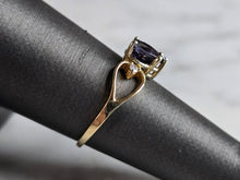Load image into Gallery viewer, Womens Vintage Estate 14K Yellow Gold Tanzanite Diamond Ring 1.7g E7572