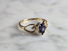 Load image into Gallery viewer, Womens Vintage Estate 14K Yellow Gold Tanzanite Diamond Ring 1.7g E7572
