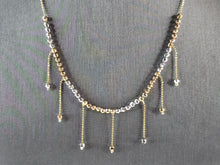 Load image into Gallery viewer, Womens Estate 14K Yellow &amp; White Gold Modernist Beaded Necklace 5.7g E7573