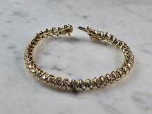 Load image into Gallery viewer, Womens Vintage Estate 14K Yellow Gold Diamond Tennis Bracelet 16.6g E7575