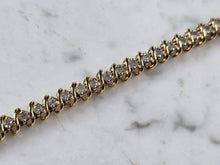 Load image into Gallery viewer, Womens Vintage Estate 14K Yellow Gold Diamond Tennis Bracelet 16.6g E7575