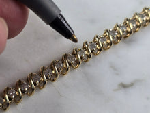 Load image into Gallery viewer, Womens Vintage Estate 14K Yellow Gold Diamond Tennis Bracelet 16.6g E7575