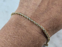 Load image into Gallery viewer, Womens Vintage Estate 14K Yellow Gold Diamond Tennis Bracelet 7.2g E7577