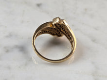 Load image into Gallery viewer, Womens Vintage Estate 10K Gold Onyx Diamond Ring 3.9g E7578