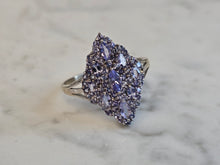 Load image into Gallery viewer, Womens Vintage Estate 10K White Gold Modernist Tanzanite Ring 3.6g E7579