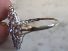 Load image into Gallery viewer, Womens Vintage Estate 10K White Gold Modernist Tanzanite Ring 3.6g E7579