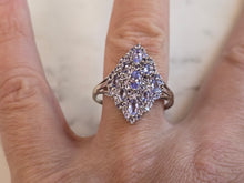 Load image into Gallery viewer, Womens Vintage Estate 10K White Gold Modernist Tanzanite Ring 3.6g E7579