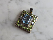 Load image into Gallery viewer, Womens Vintage Estate Sterling Silver Multi Stone Pendant 12.1g E7594