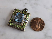 Load image into Gallery viewer, Womens Vintage Estate Sterling Silver Multi Stone Pendant 12.1g E7594