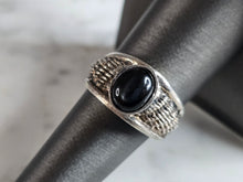Load image into Gallery viewer, Womens Vintage Estate Sterling Silver Modernist Onyx Ring 6.9g E7601