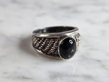 Load image into Gallery viewer, Womens Vintage Estate Sterling Silver Modernist Onyx Ring 6.9g E7601