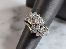 Load image into Gallery viewer, Womens Vintage Estate 18k White Gold Diamond Cluster Ring 6.3g  E7607