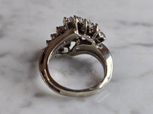 Load image into Gallery viewer, Womens Vintage Estate 18k White Gold Diamond Cluster Ring 6.3g  E7607