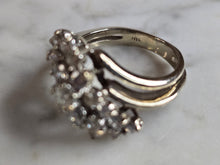 Load image into Gallery viewer, Womens Vintage Estate 18k White Gold Diamond Cluster Ring 6.3g  E7607
