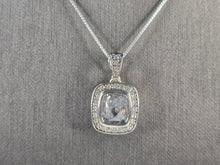 Load image into Gallery viewer, Womens Vintage Estate Sterling Silver CZ Pendant w/ Necklace 8.6g E7611