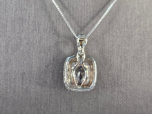 Load image into Gallery viewer, Womens Vintage Estate Sterling Silver CZ Pendant w/ Necklace 8.6g E7611