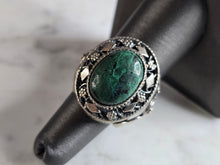 Load image into Gallery viewer, Womens Vintage Estate Sterling Silver Chrysocolla Ring 13.2g E7614