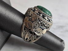 Load image into Gallery viewer, Womens Vintage Estate Sterling Silver Chrysocolla Ring 13.2g E7614