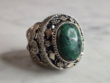 Load image into Gallery viewer, Womens Vintage Estate Sterling Silver Chrysocolla Ring 13.2g E7614