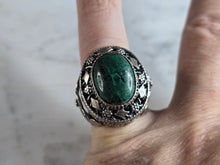 Load image into Gallery viewer, Womens Vintage Estate Sterling Silver Chrysocolla Ring 13.2g E7614
