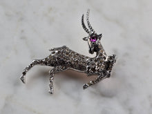 Load image into Gallery viewer, Women Vintage Estate 14k White Gold Diamond Stag Brooch 9.1g E762