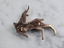 Load image into Gallery viewer, Women Vintage Estate 14k White Gold Diamond Stag Brooch 9.1g E762