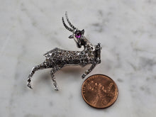Load image into Gallery viewer, Women Vintage Estate 14k White Gold Diamond Stag Brooch 9.1g E762