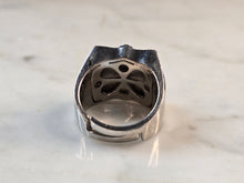 Load image into Gallery viewer, Mens Vintage Estate Sterling Silver Jesus Maritime Anchor Ring 15.5g E7630