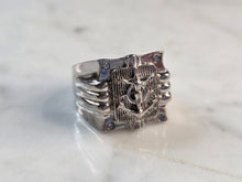 Load image into Gallery viewer, Mens Vintage Estate Sterling Silver Jesus Maritime Anchor Ring 15.5g E7630