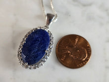 Load image into Gallery viewer, Womens Vintage Estate Sterling Silver Lapis Pendant &amp; Necklace 7.8g E7632