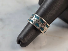 Load image into Gallery viewer, Womens Vintage Estate Sterling Silver Modernist Enamel Ring 5.2g E7636