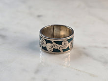 Load image into Gallery viewer, Womens Vintage Estate Sterling Silver Modernist Enamel Ring 5.2g E7636