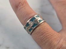 Load image into Gallery viewer, Womens Vintage Estate Sterling Silver Modernist Enamel Ring 5.2g E7636