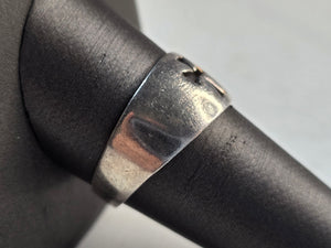 Mens Vintage Estate Sterling Silver Cross Ring 4.0g E7637