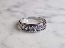 Load image into Gallery viewer, Womens Vintage Estate 10k White Gold Tanzanite Ring 2.3g E7639