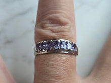 Load image into Gallery viewer, Womens Vintage Estate 10k White Gold Tanzanite Ring 2.3g E7639