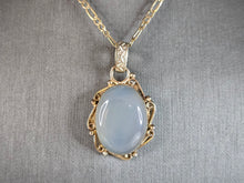 Load image into Gallery viewer, Womens Estate Sterling Silver Modernist Chalcedony Pendant Necklace 17.0g E7641
