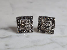 Load image into Gallery viewer, Womens Vintage Estate Sterling Silver Deco  Earrings 5.3g E7642