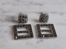 Load image into Gallery viewer, Womens Vintage Estate Sterling Silver Deco  Earrings 5.3g E7642