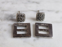 Load image into Gallery viewer, Womens Vintage Estate Sterling Silver Deco  Earrings 5.3g E7642