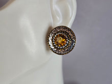 Load image into Gallery viewer, Womens Vintage Estate Sterling Silver Citrine Earrings 8.1g #E7653