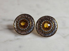 Load image into Gallery viewer, Womens Vintage Estate Sterling Silver Citrine Earrings 8.1g #E7653