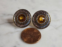 Load image into Gallery viewer, Womens Vintage Estate Sterling Silver Citrine Earrings 8.1g #E7653