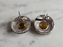 Load image into Gallery viewer, Womens Vintage Estate Sterling Silver Citrine Earrings 8.1g #E7653