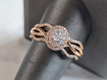 Load image into Gallery viewer, Womens Vintage Estate 10K Rose Gold Diamond Ring 4.6g E7657